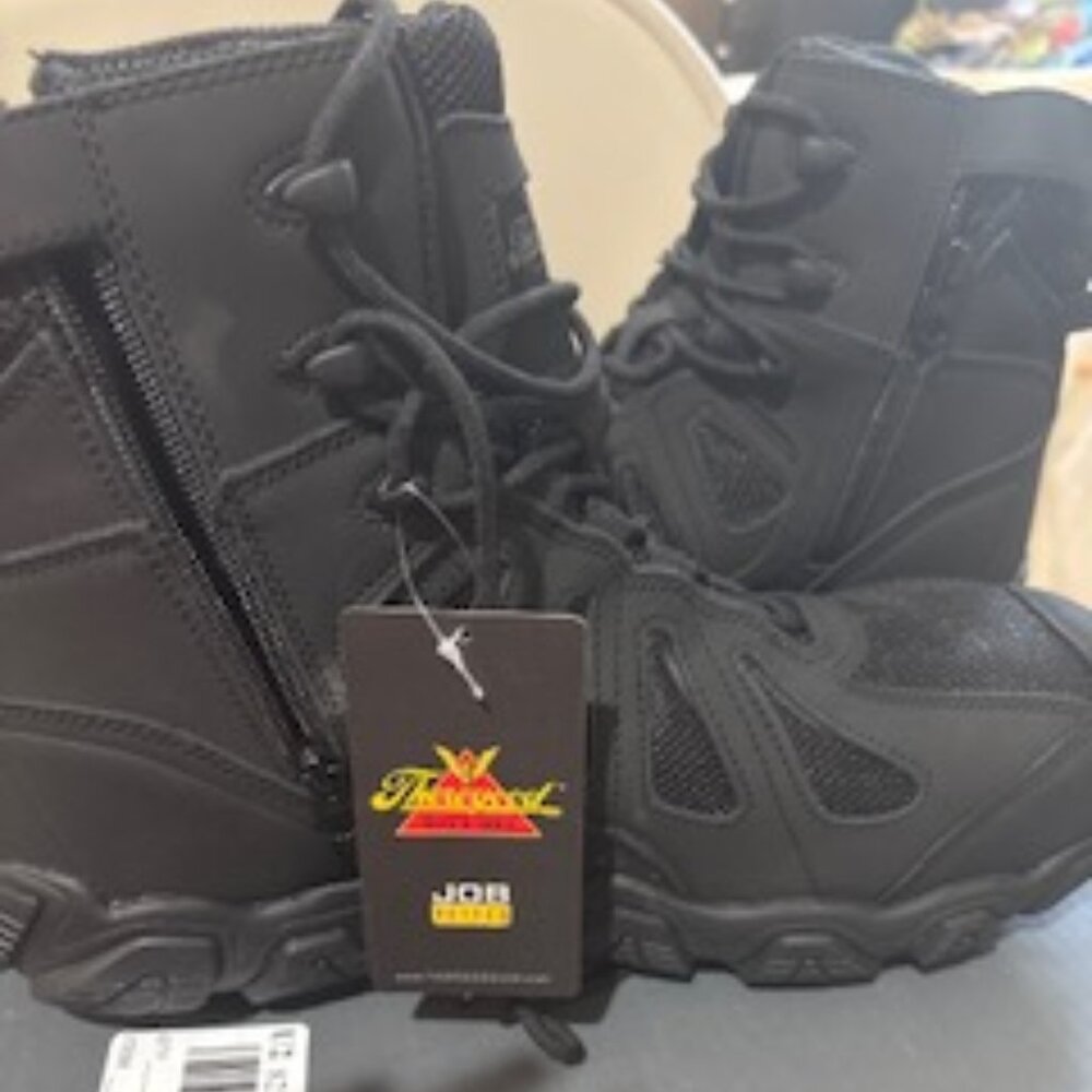 Thorogood Crosstrex 6" Side Zip Comp Toe Boots – Men’s Size 13M (Black)